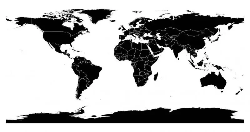 Carte Du Monde Noir Et Blanc à Imprimer Avec Ou Sans Noms