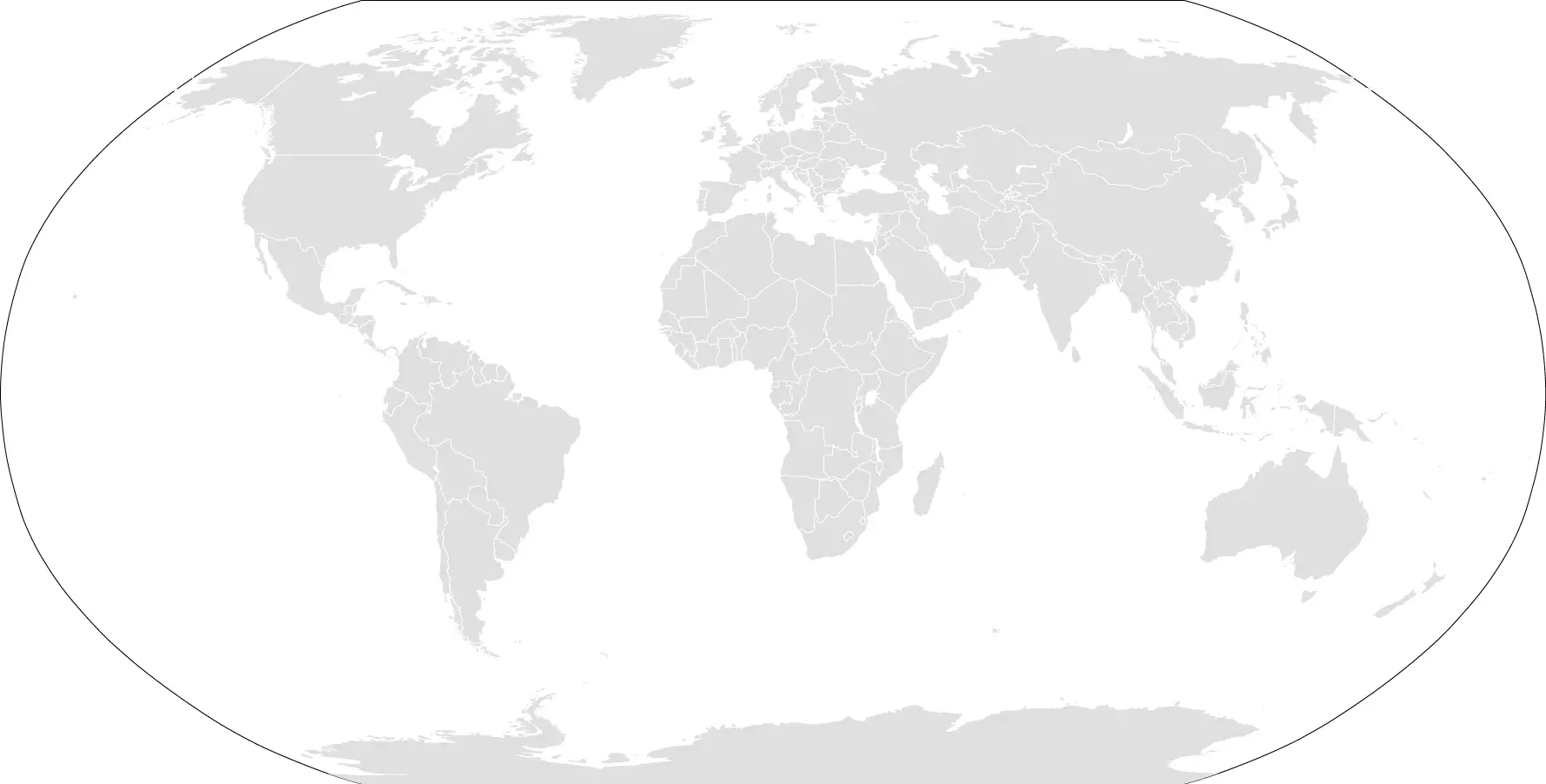 Carte du monde vierge à compléter