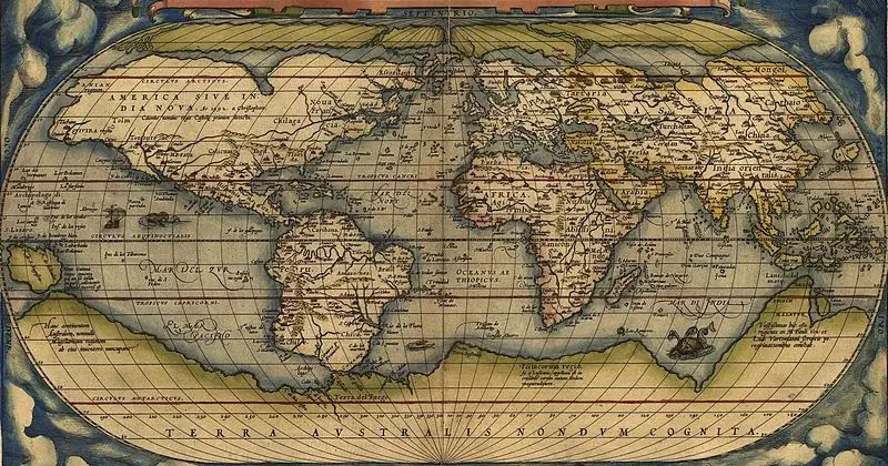 Les découvertes, ancienne carte du monde