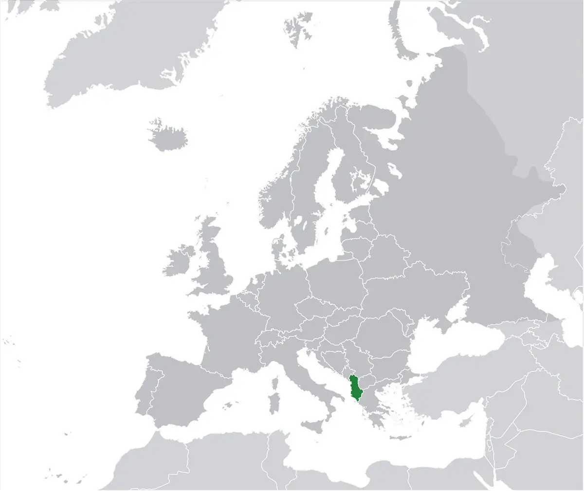 Carte Albanie en Europe
