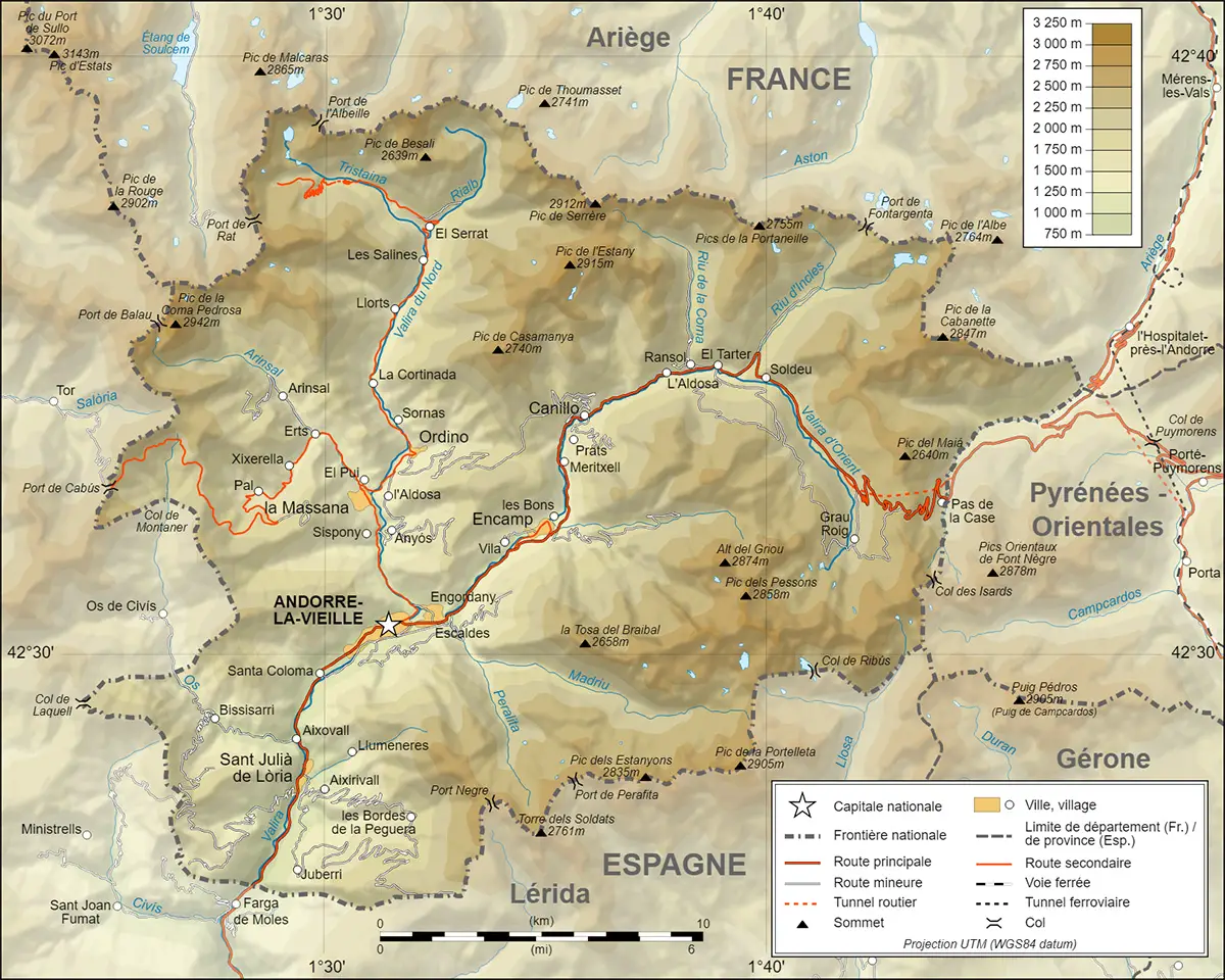 Carte Andorre