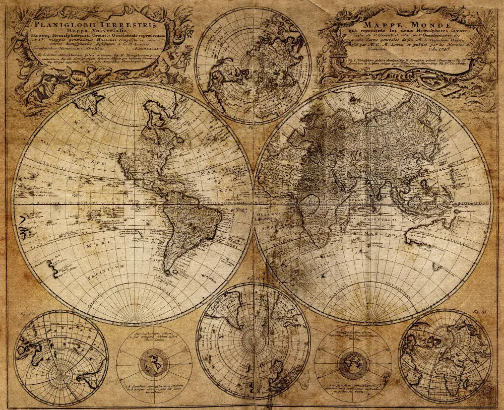 Carte du monde ancienne 1626